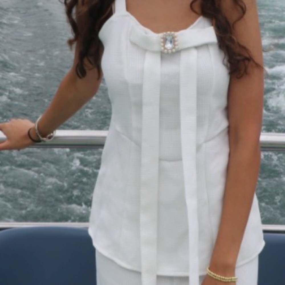 Elegant White Two Piece Set